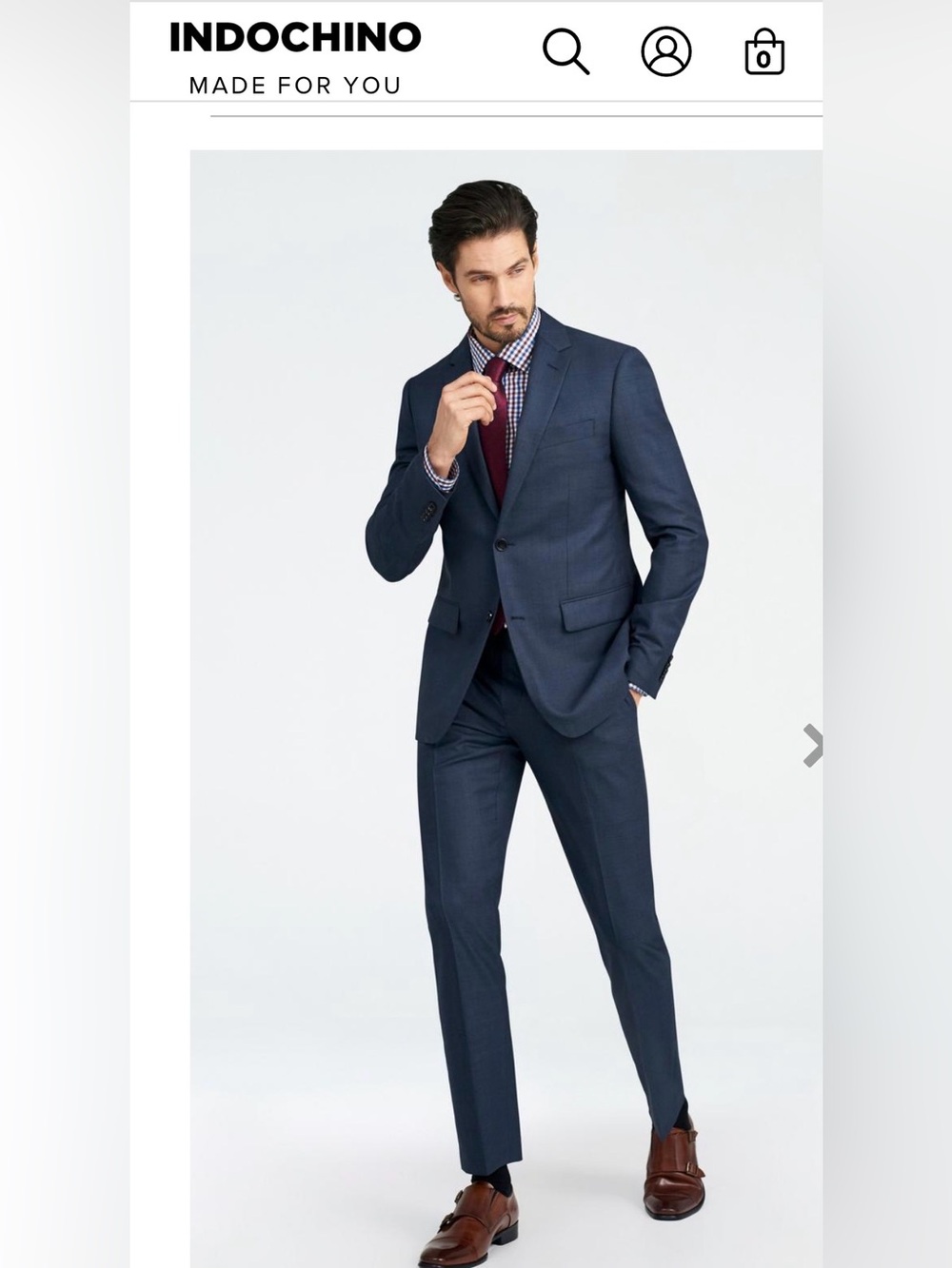 Indochino Slate Blue Hayle Sharkskin Collection Men’s Suit